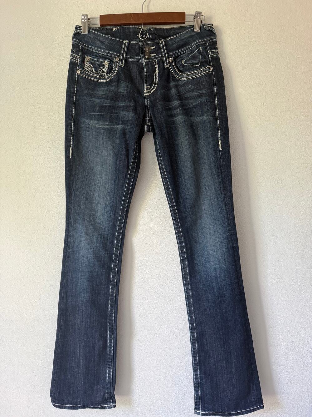 Vigoss Rhinestone Embellished Low Rise Y2K The New York Bootcut Jeans Size 3